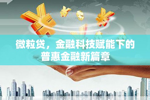 黔西微粒贷，金融科技赋能下的普惠金融新篇章