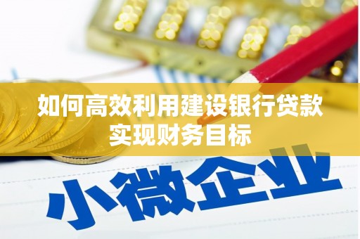 西峡如何高效利用建设银行贷款实现财务目标