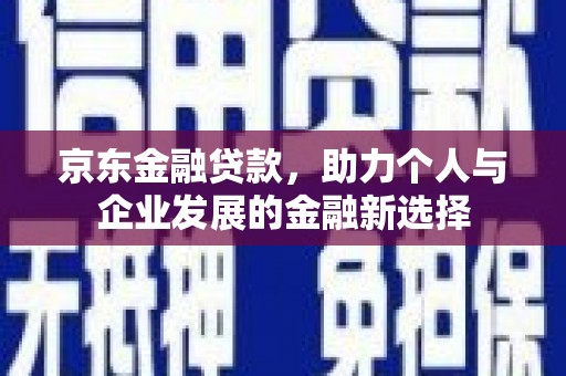 木垒京东金融贷款，助力个人与企业发展的金融新选择