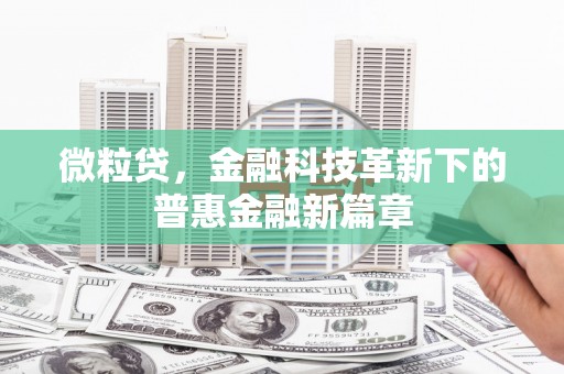 三原微粒贷，金融科技革新下的普惠金融新篇章
